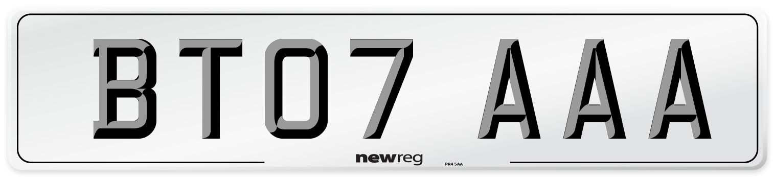 BT07 AAA Number Plate from New Reg